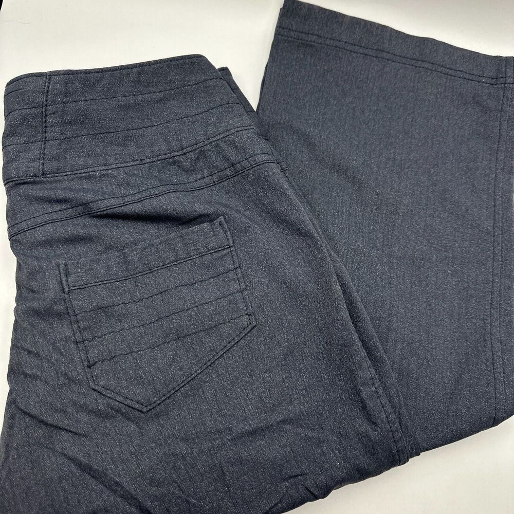 Athleta Straight Leg Pants Womens 30 Gray Nylon Button Fly Mid‎ Rise Regular Fit
